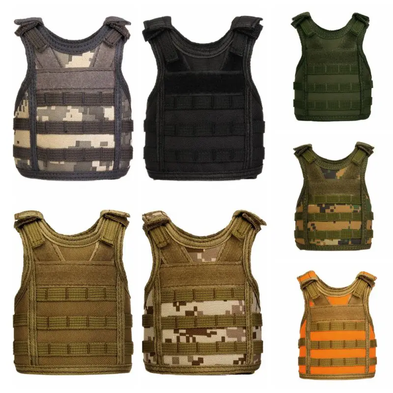 Tactical Beer Bottle Vest Cover Military Mini Miniature Molle Vest  Bottle Drink Clothes Adjustable Anti-slip Vest for Camping