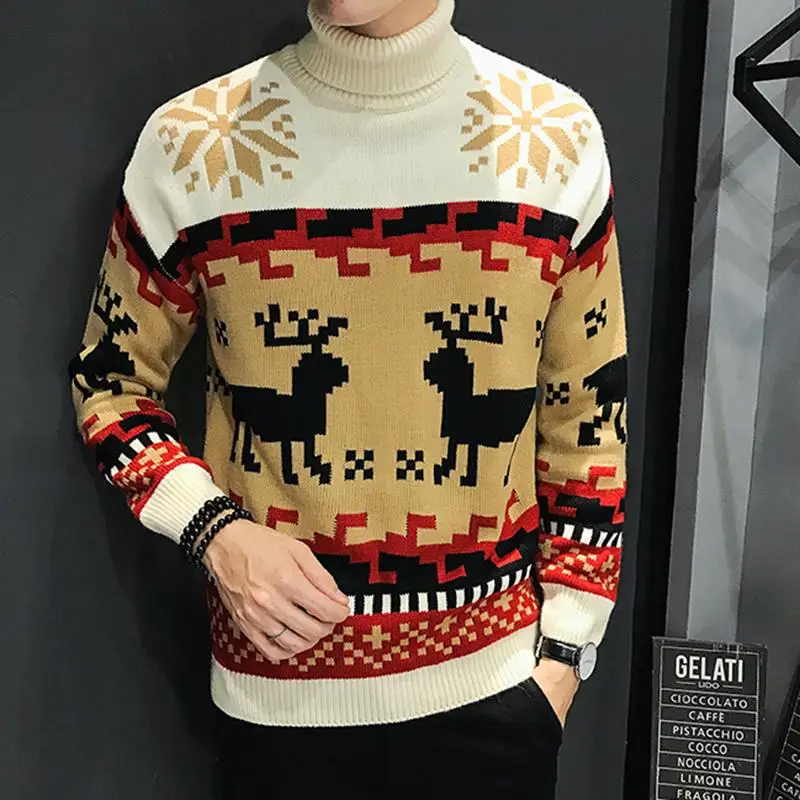 Модный осенне зимний свитер для мужчин Sika с рисунком оленя Ретро стиль и женщин