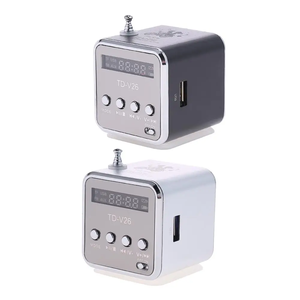 TD V26 Мини Радио FM цифровой портативный 1 0 дюймов ЖК экран Rrdio колонки с приемник