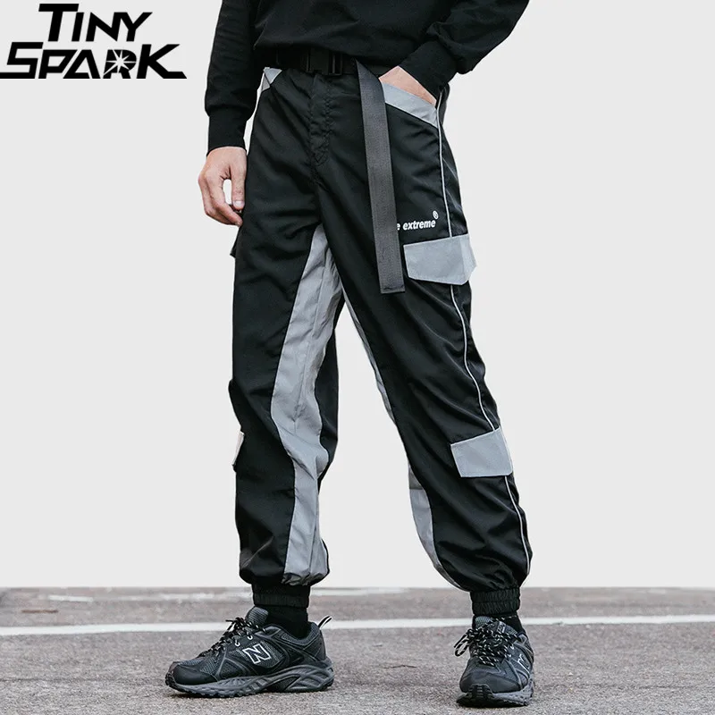 Харадзюку 3 м светоотражающие брюки уличная мода 2020 мужские бегунов хип хоп