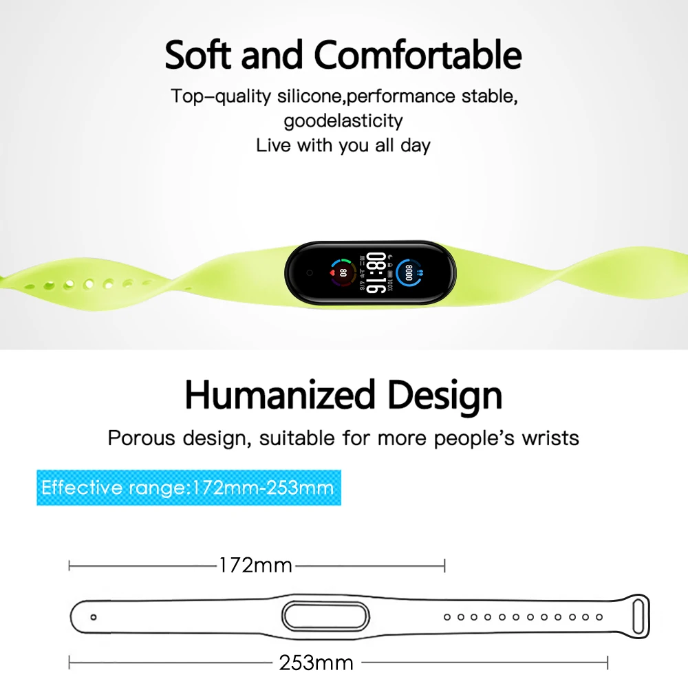 YAYUU светящийся ремешок на запястье для Xiaomi Mi Band 6 5 4 3 силиконовый сменный ночник