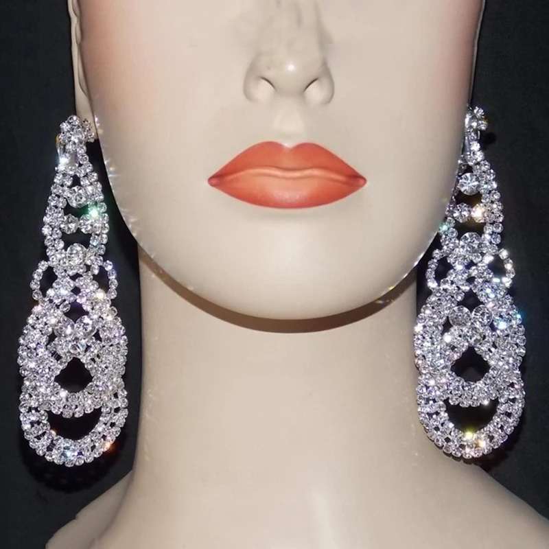 Женские Висячие серьги Shevalues длинные висячие с кисточками и прозрачными