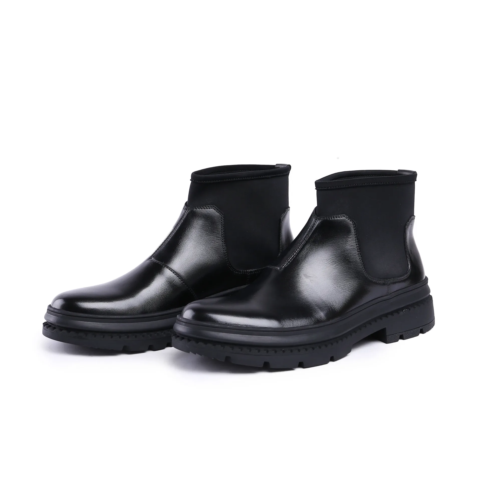 

Ботинки Челси мужские с круглым носком, натуральная кожа, без застежки, высокие, повседневная обувь для работы в английском стиле, 38-44