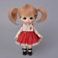 muziwig 18 diy bjd doll wig long curly bangs natural color mohair wig double tail cute style doll accessories for diy bjd doll