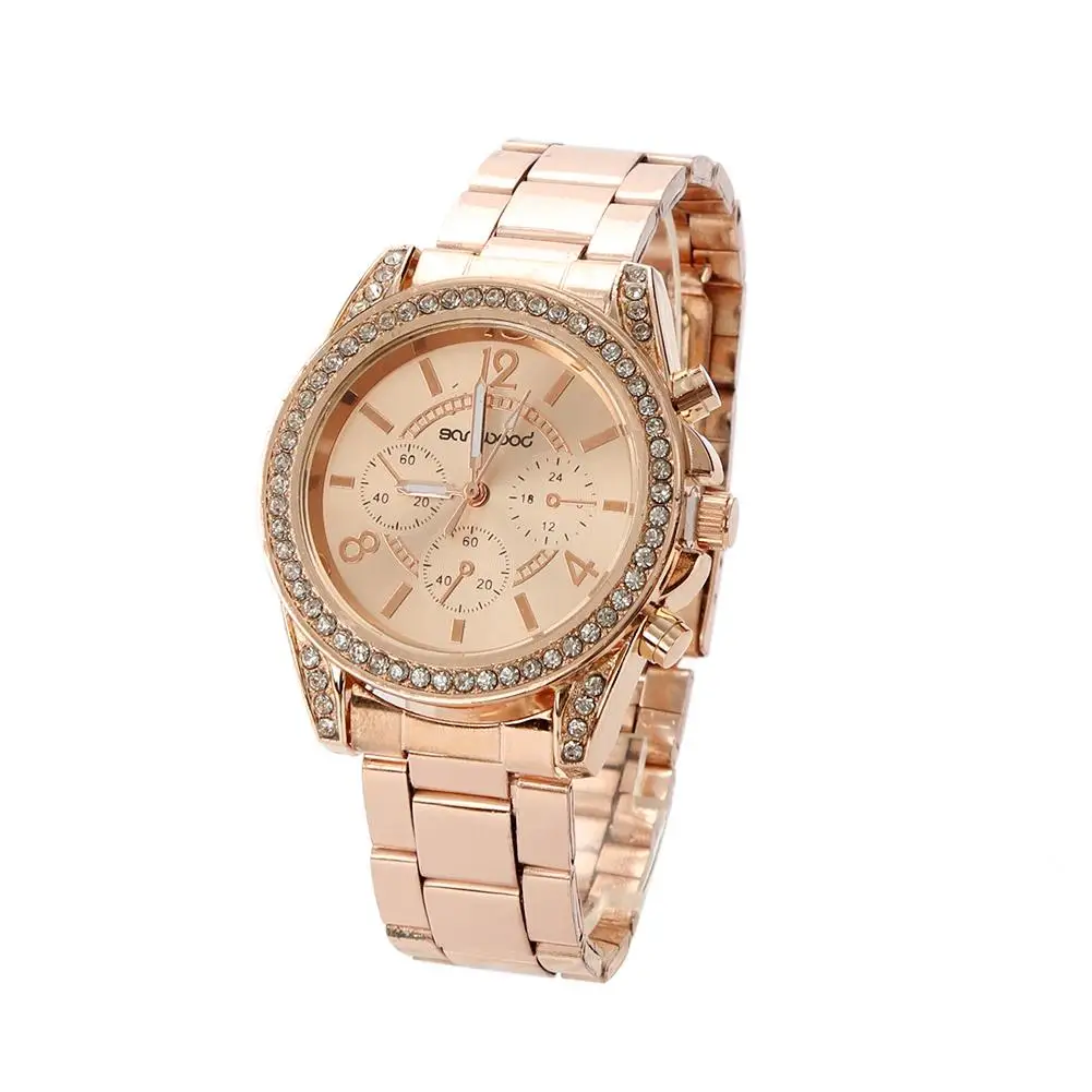 Женские часы роскошные из нержавеющей стали женские модные блестящие стразы