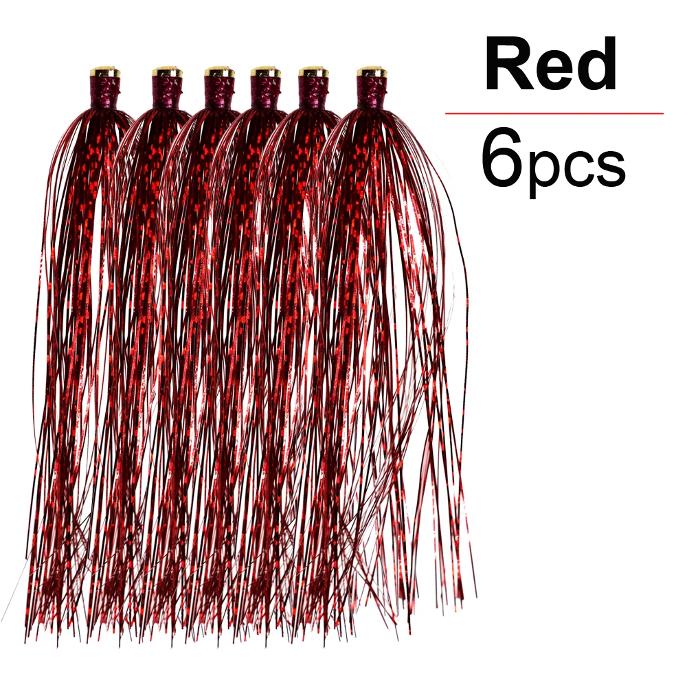 Red-6pcs ICERIO 6 шт. латунная скользящая трубка стример Голографическая мишура мигалка Прорезыватель форель рыболовные приманки снасти - Цвет: Red-6pcs
