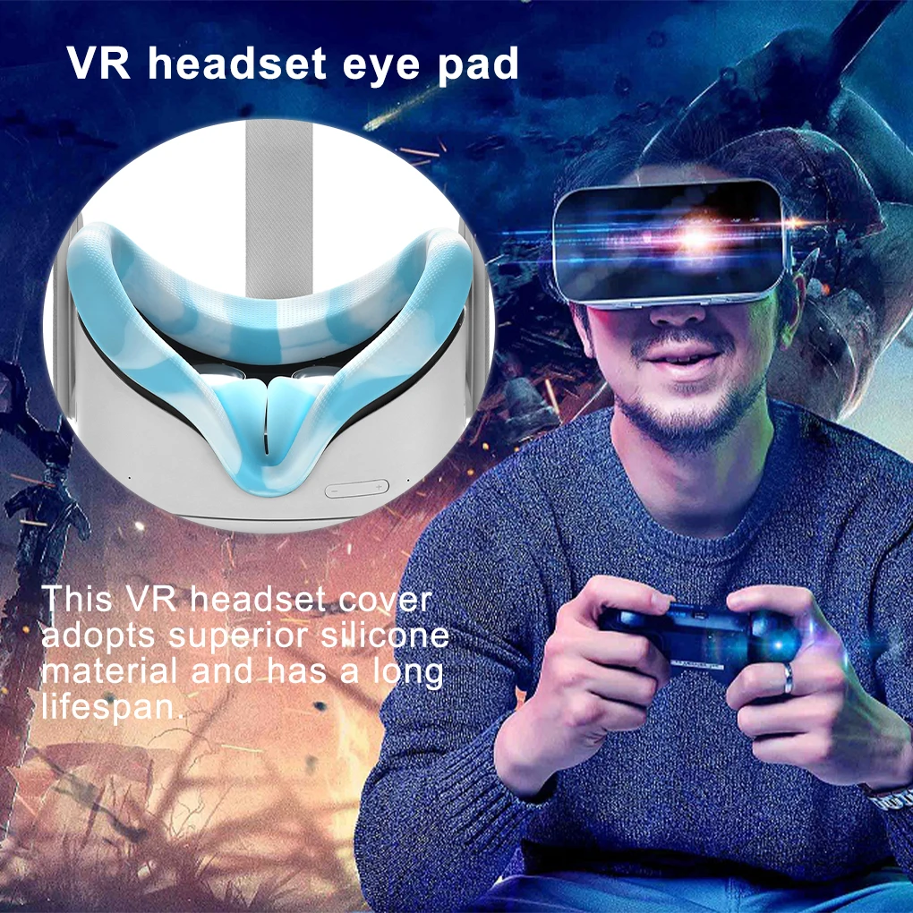 

VR Headset Cover VR Headset Eye Pad Silicone Protector VR Headset Solft Eye Pad Replacement for Oculus Quest VR2