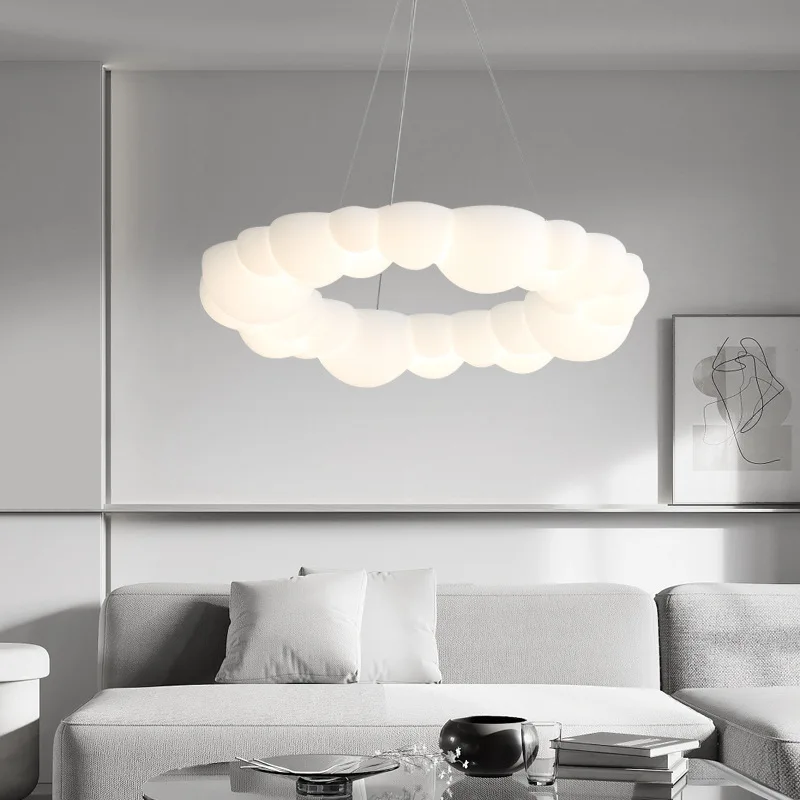 

Nordic Minimalist living room Led chandelier white ring dining room decoration lamp bedroom children's room ceiling Pendant Lamp