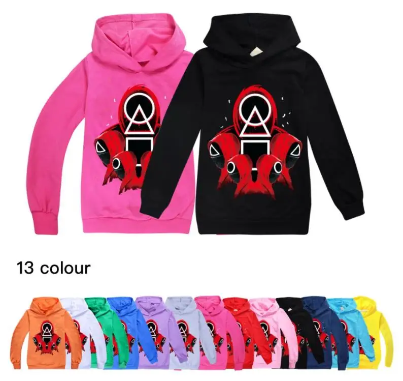 

Cool Fashion Hooded Tops Children's Hot TV Show Squid Game Hoodies Kids Clothes Girls Sweatshirts Boys Autumn 3D Print Pullovers