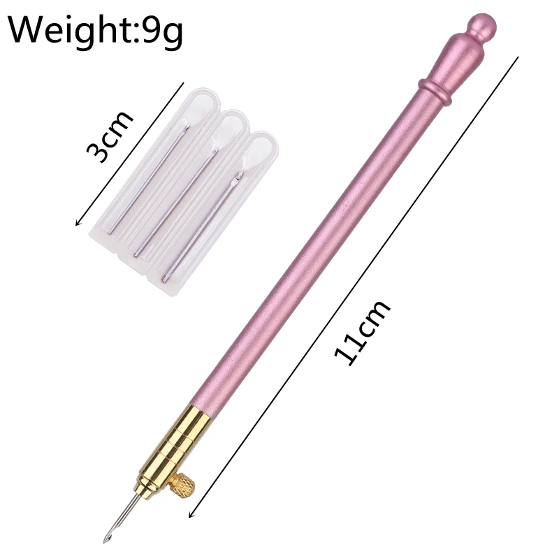 1 шт. Крючки для вышивки с наконечниками из нержавеющей стали и 3 иглами для французской вышивки, бисероплетения и пришивания пайеток.