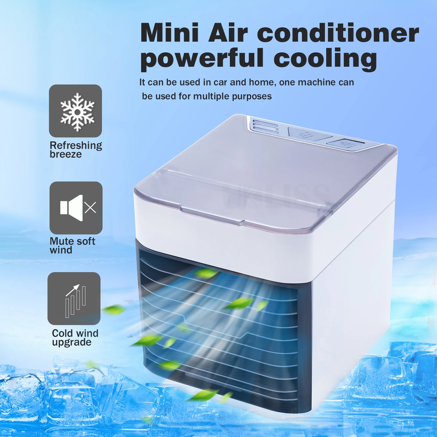 Air Cooler Portable Air Conditioner Humidifie Purifier 3 in 1 Portable Mini Air Conditioner USB Air Cooler 3 Speeds