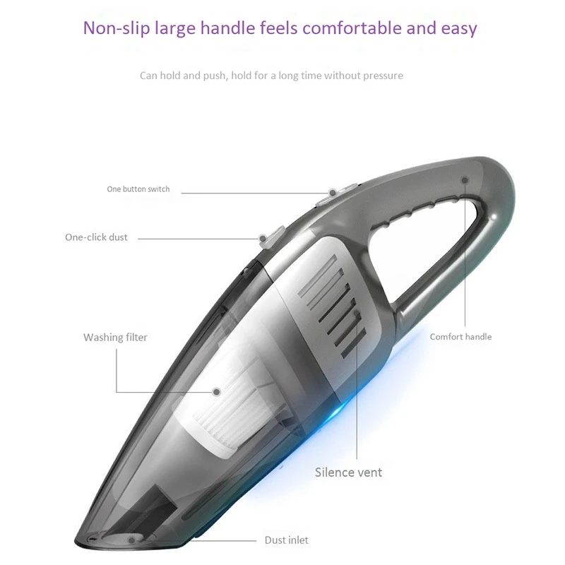 

Portable Cordless Handheld Car Vacuum Cleaner,6000PA Strong Suction, 120W High Power, Quick Cleaning
