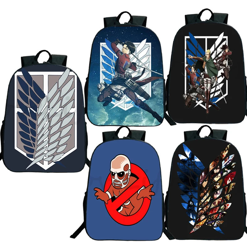 

Attack on Titan Backpack School Bag Eren Bag Shingeki No Kyojin Schoolbag Unisex Titans Attack Bagpack Travel Gift Teens Bookbag