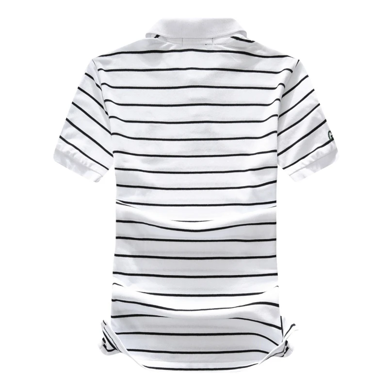

Fashion High Quality Mens Short Sleeve Striped Polos Shirts Casual 100% Cotton Summer Ladies Lapel Tees Slim Female Tops