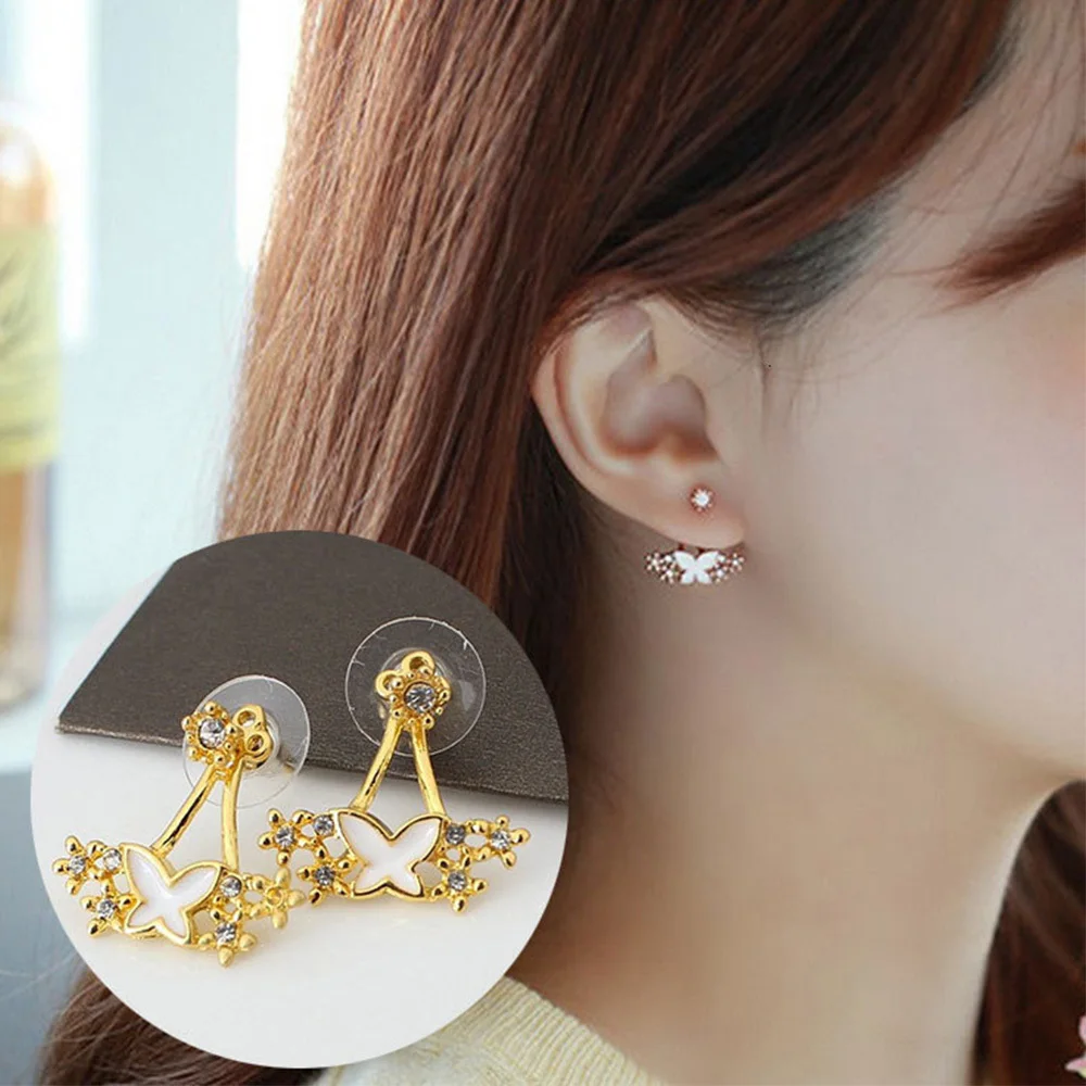 Модные южнокорейские серьги для женщин 2019 ювелирные изделия гвоздики золотые