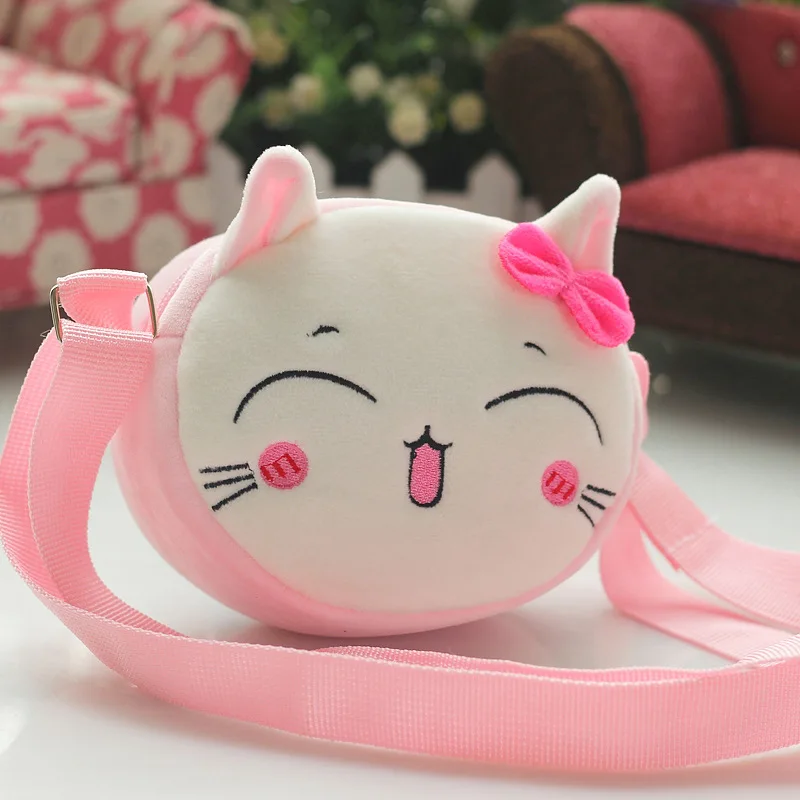 Плюшевые Мультяшные милые детские кошельки для монет Детский круглый кошелек