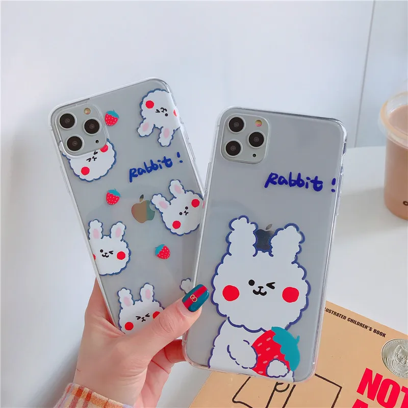 Чехол для iPhone 6 6s 7 8 Plus X XR XS Max прозрачный мягкий чехол телефона с милым рисунком