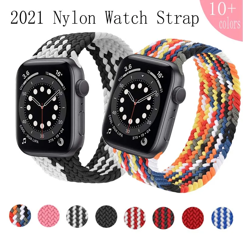 

Nylon For Apple Watch Band 6 5 SE 40MM 44MM Stretch Braided Wrist Solo Loop Bracelet Strap iWatch Series 4 3 Band 38MM 42MM