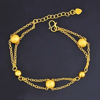 short wrist chain beads desigh yellow gold filled fashion women bracelet jewelry gift