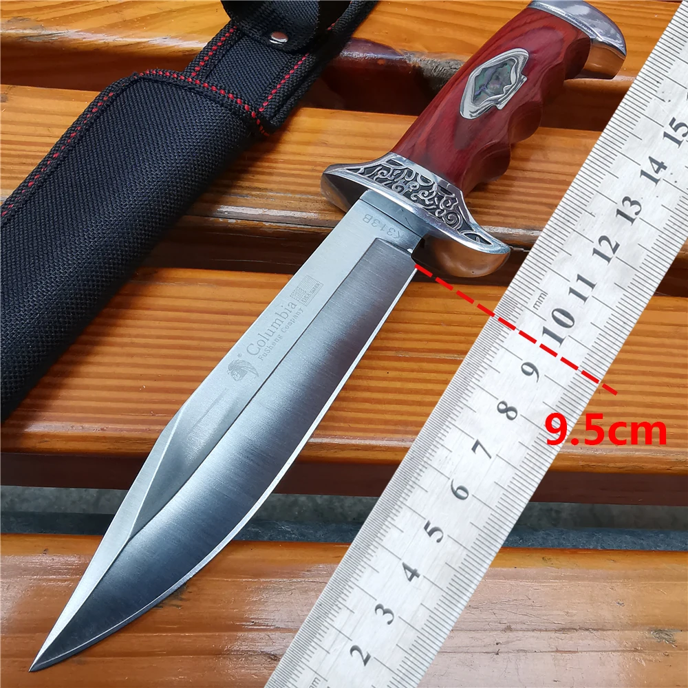 

220mm 9CR18MOV Blade Knives Fixed Blade Knife High Hardness Pocket CS Camping Hunting Outdoor Stainless Steel Knives with Sheath