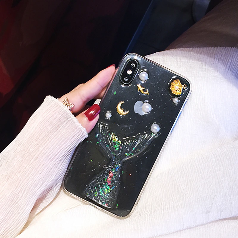 Чехол с блестками для iPhone 11 12 Pro Max 12mini SE 20 X XS XR 6 6S 7 8 Plus | Мобильные телефоны и
