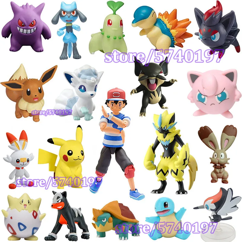 Меч Щит Покемоны Аниме Фигурки игрушки Clefair Zorua Komala шприц totopoe Cyndaquil Chikorita pikiпек