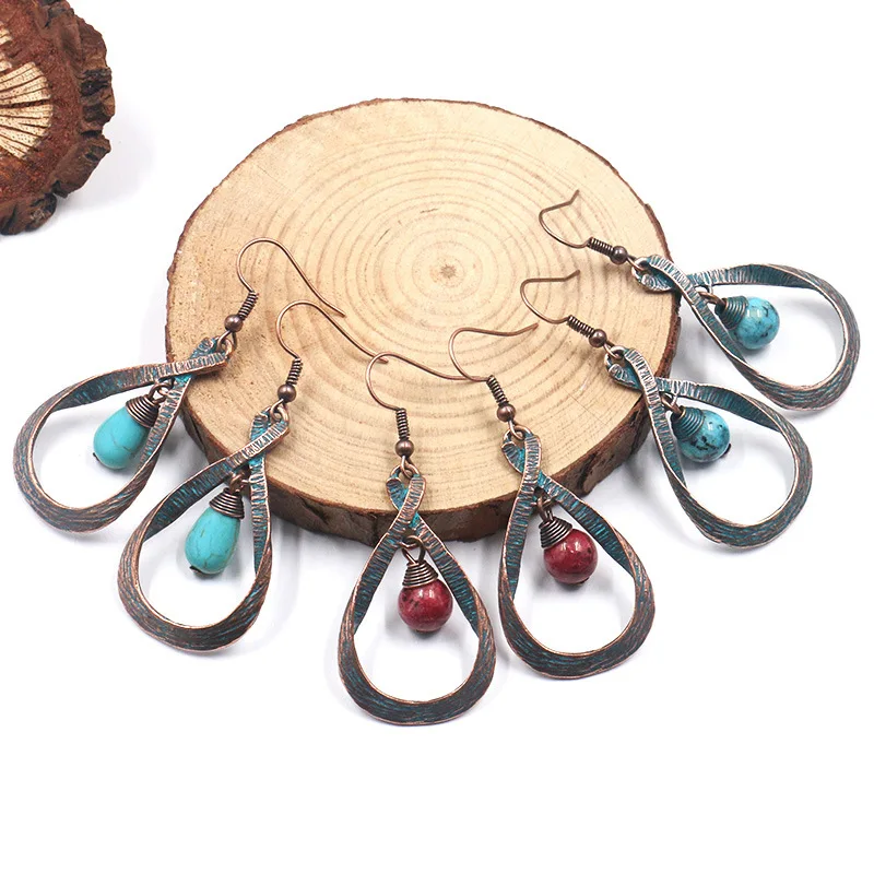 Сплав Крест капли воды кулон натуральный агат длинные модные серьги для