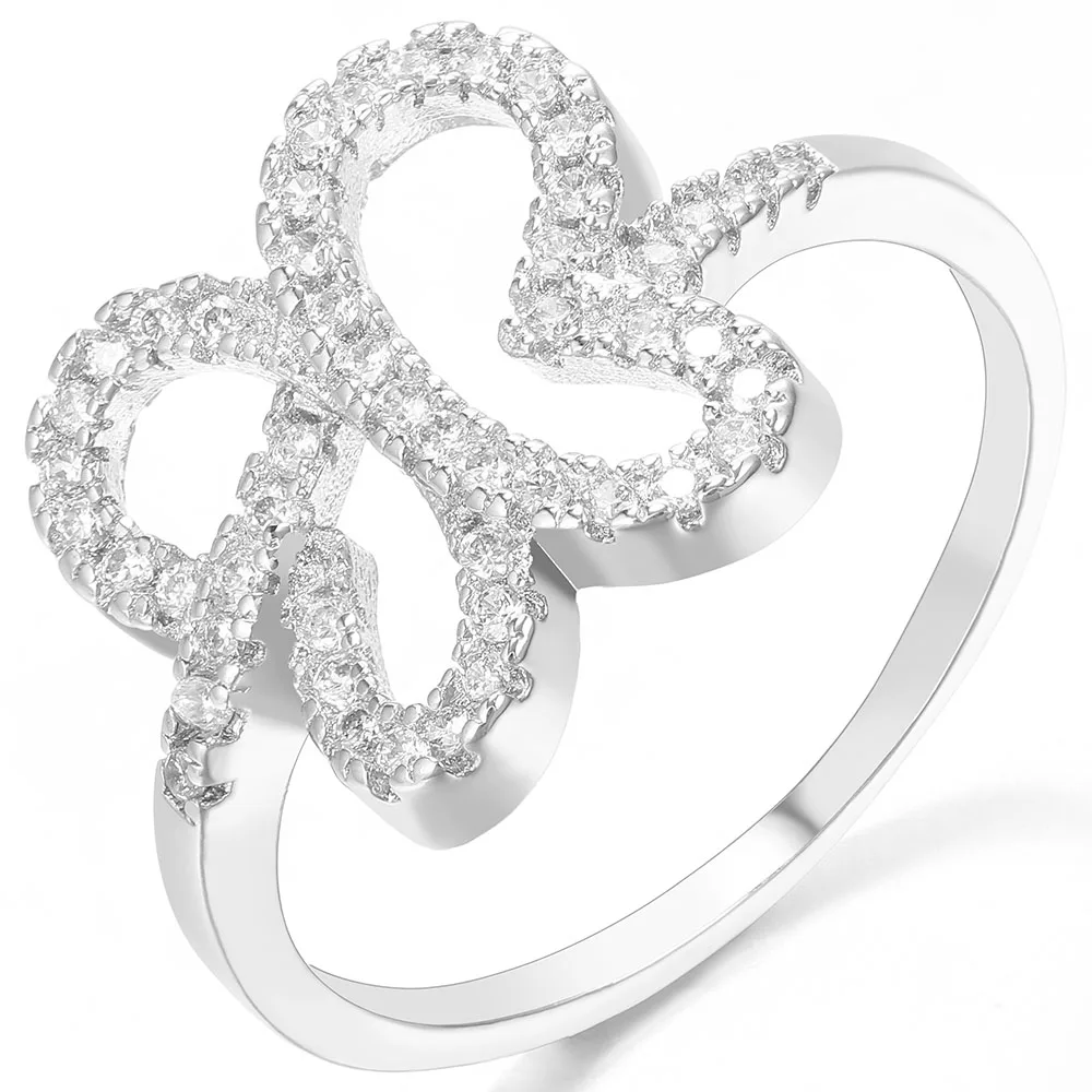 

Luxury Fashionable "Dream Butterfly" Ring Jewelry Romantic Insect Line Hollow Carved 2020 Trendy Rings Charm Ladies Party Gifts