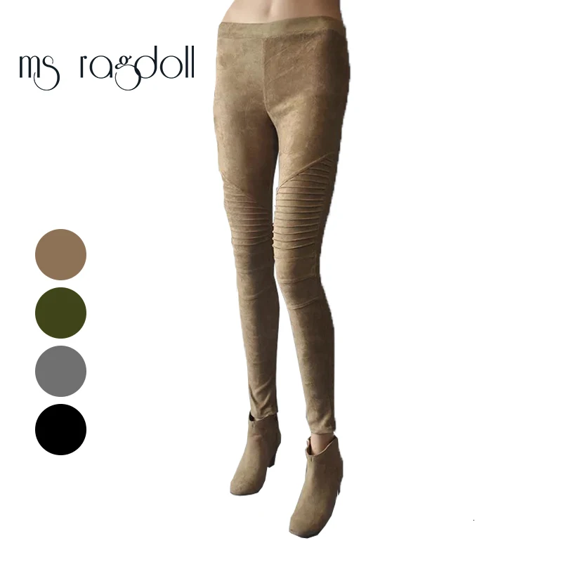 ms ragdoll Fashion 2019 Winter Women's Leggings Faux Suede Elastic Waist Leggins Trousers Cozy Warm Slim Female Fitness Legging | Женская