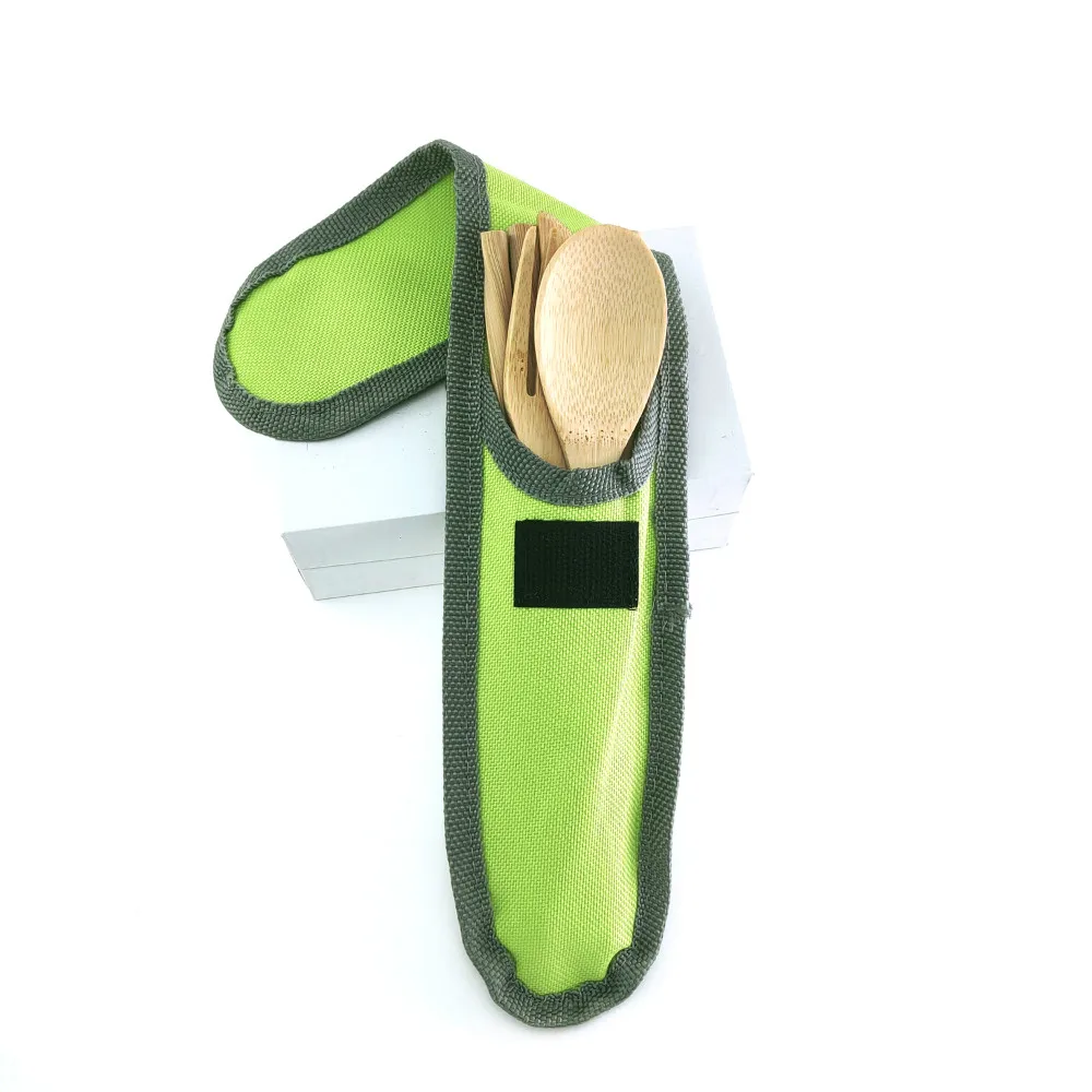 Набор бамбуковых столовых приборов многоразовый переносной набор ножи вилка