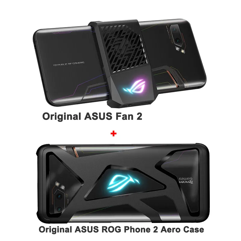 Ad Aero Case n Fan 2 Мобильный телефон ASUS ROG Phone 2 с глобальной прошивкой 6,59 ”8G 128G Snapdragon 855 Plus 2,96 Ghz 48MP Android 9 6000mAh NFC игровой телефон - Цвет: Ad Aero Case n Fan 2