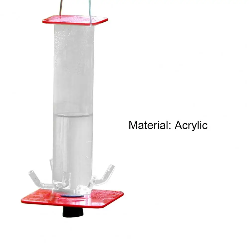

White Acrylic Stand Up Hanging Pendant Hummingbird Feeder Hanging High Capacity Acrylic Pet Feeding Water Container For Yard