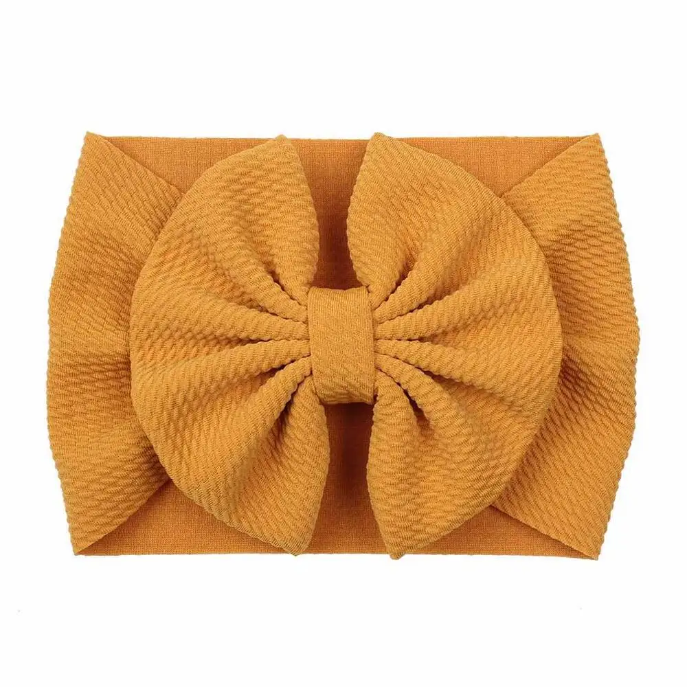 

20pc/lot 2019 New Large 5inch Bow Texture Headband Bowknot Head wraps Kids Cotton Wide Turban for Cildren Girl's Party Headwear
