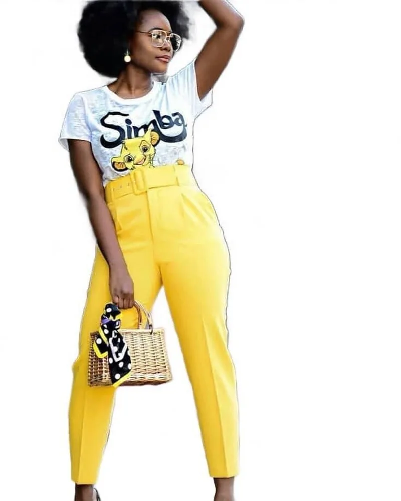 

2021 European and American Women's High Waist Casual Trousers Slim Suit Trousers Ladies Trousers Professional Pants Woman Pants