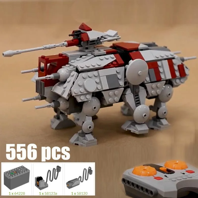 Сборная модель из кубиков космос военный корабль WarsWalking AT-TE для самостоятельной