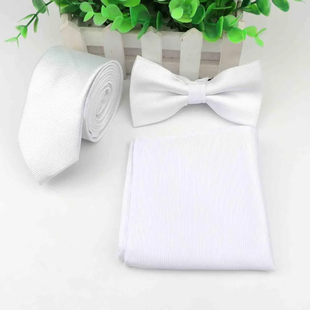 12 Strip Colorful Neck Tie Set For Men Slim Necktie Bowtie Handkerchief Suit Ties Cravat Butterfly Corbatas - Цвет: 12