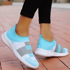 Женские кроссовки на платформе, дышащие эластичные тканевые кроссовки на вулканизированной подошве, повседневная обувь, 2021