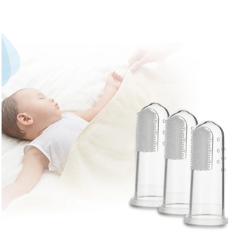 

Wholesale 20 pcs New Soft Safe Baby Kids Silicone Finger Toothbrush Gum Brush For Clear Massage