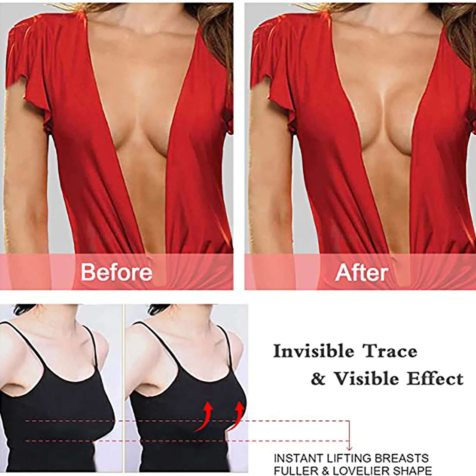 Многоразовые для женщин силиконовые наклейки груди Лифт невидимая накладка на