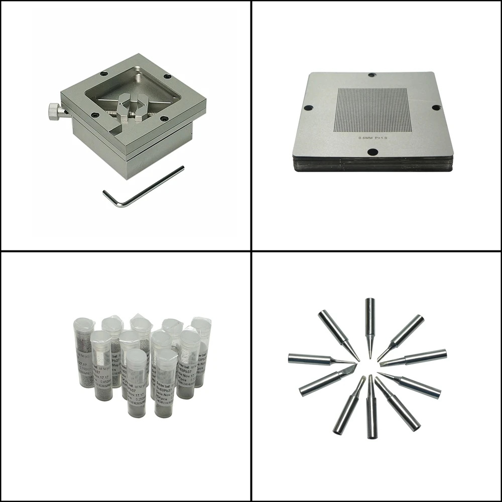 

HT-90MM ball planting table + game machine 47 stencils + 7 solder balls + 16 silver soldering iron tip