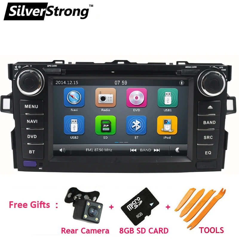 SilverStrong " сенсорный экран размер автомобильный DVD для Toyota Auris хэтчбек Поддержка рулевого колеса Функция управления