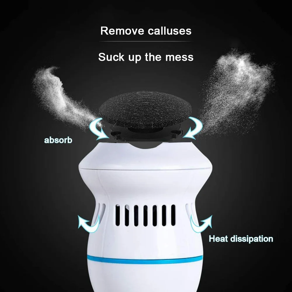 Electric Foot File Vacuum Callus Remover Pedicure Tools Dead Skin Files USB Rechargeable Care Tool | Красота и здоровье
