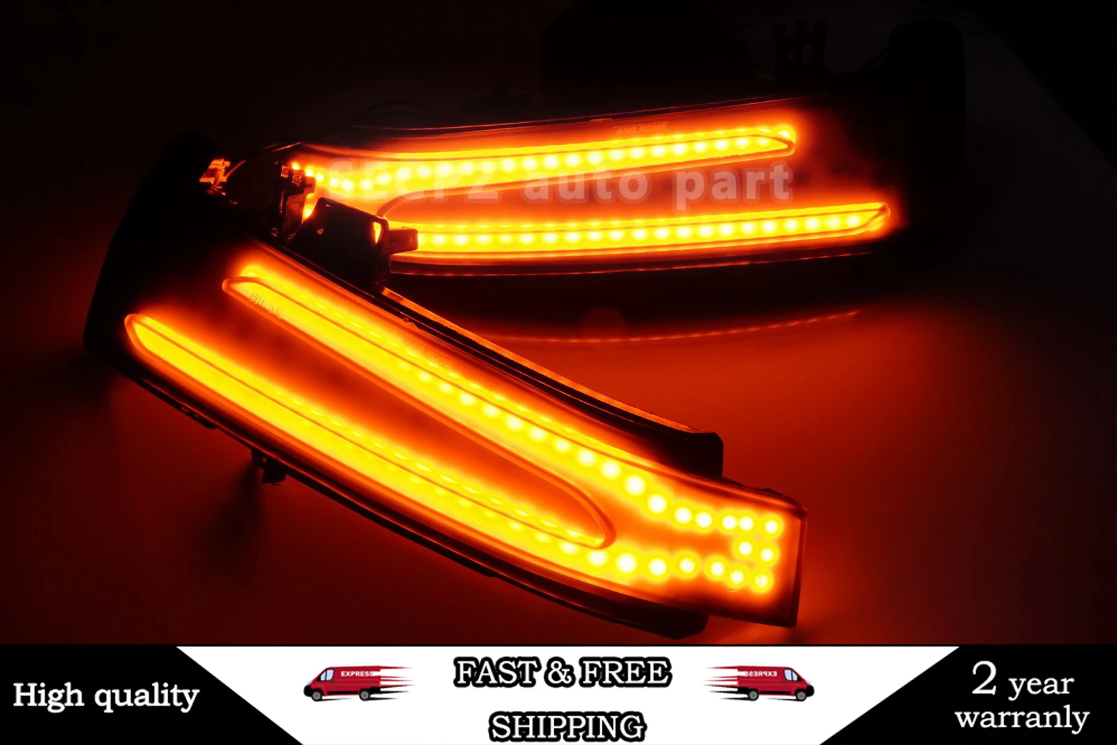 

For Mercedes Benz W204 CLA A B C E S GLA GLK CLS Class W176 W212 2pcs Dynamic Turn Signal LED Light Side Mirror Indicator