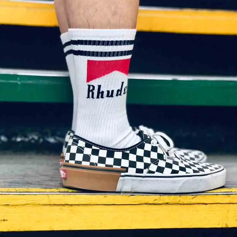 RHUDE носки для мужчин и женщин хип-хоп Rhude трубчатые носки для колледжа Ветер Rhude wild doodle носки