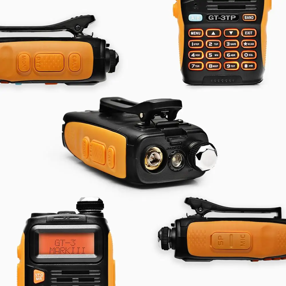 Двухсторонняя рация 2x Baofeng GT 3TP MarkIII VHF/UHF + спикера 1x кабель 1/4/8W FM|baofeng gt-3tp|2pcs baofengwalkie