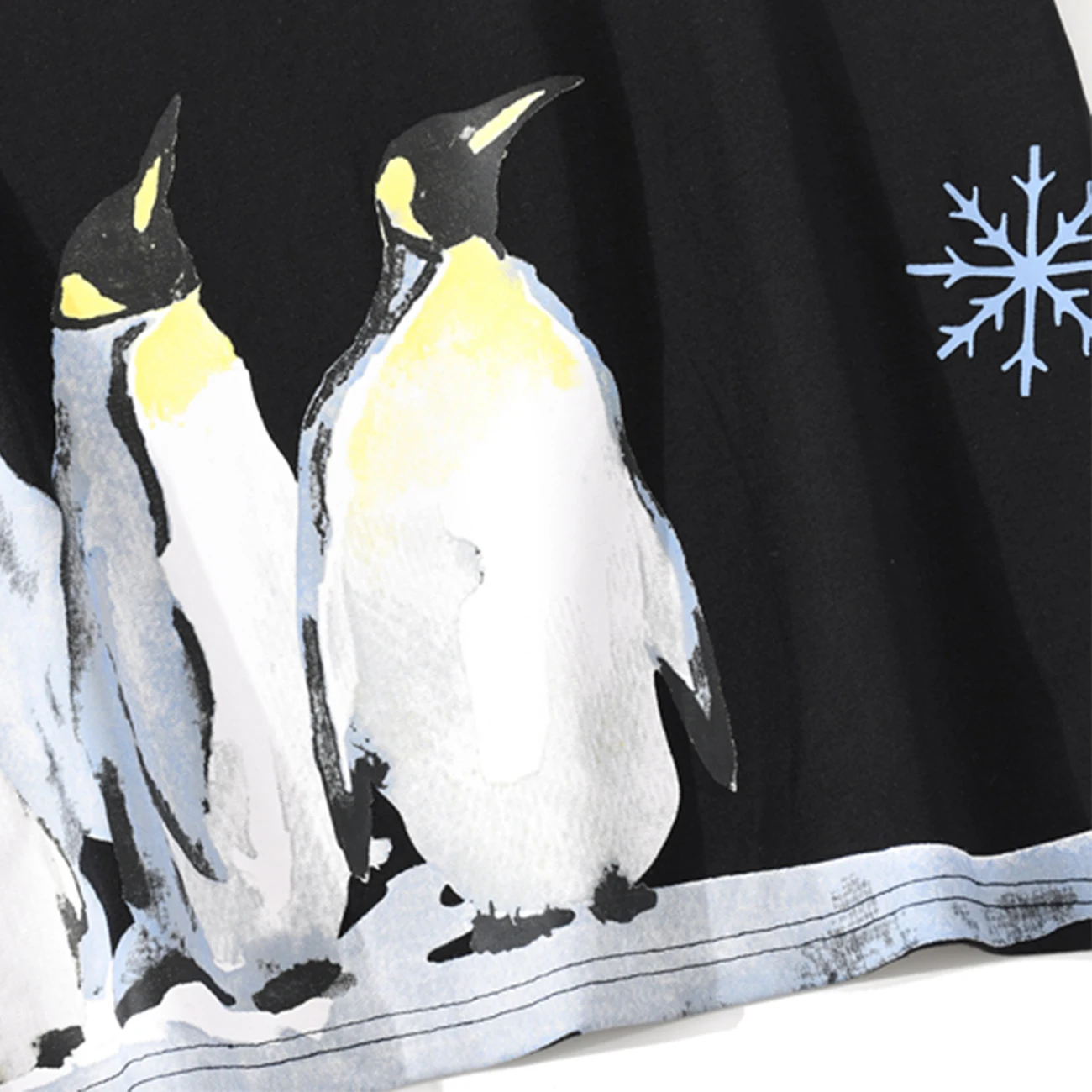 Футболка мужская с принтом пингвина и снежинки уличная одежда в стиле Харадзюку