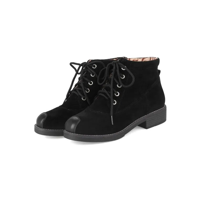 

Plus Size Sweet round head lace up short boots boots women shoes ankle boots for women ladies boots shoes woman winter