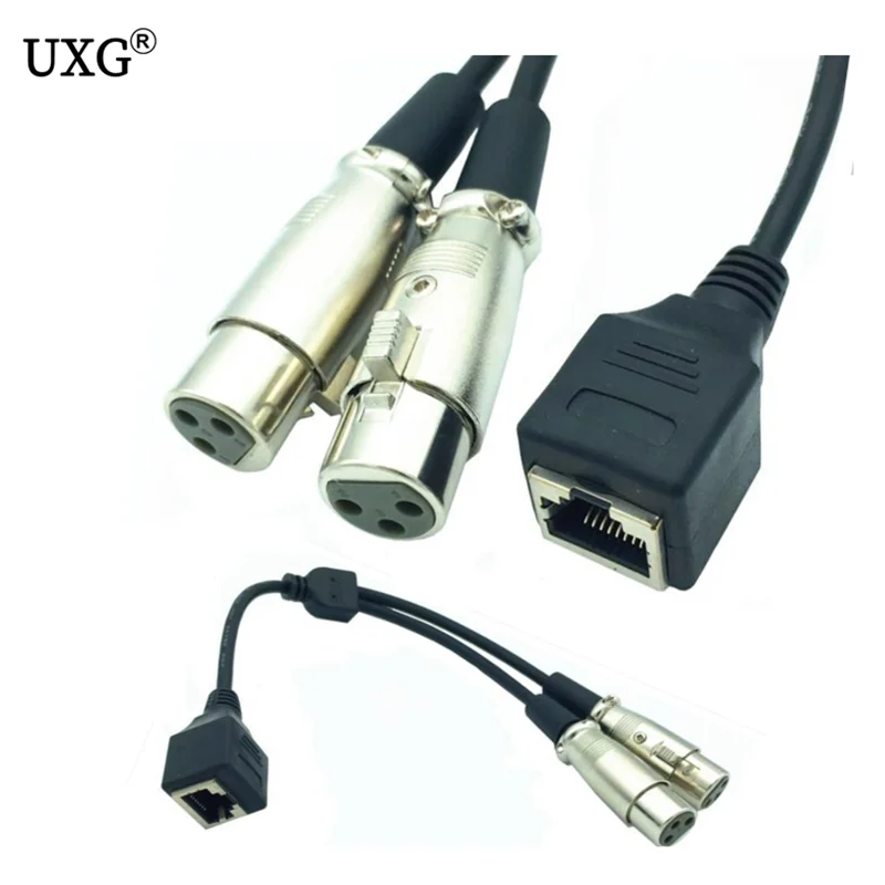 

Сетевой адаптер с гнездом 2 XLR 3 Pin на гнездо RJ45 25 см