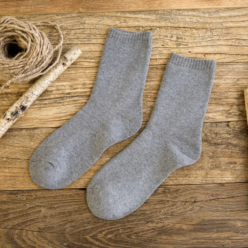 New Brand Business Casual Warm Thick Cotton Men's High Quality Cotton Socks Men's Formal Dress Socks Black For Man Autumn Winte