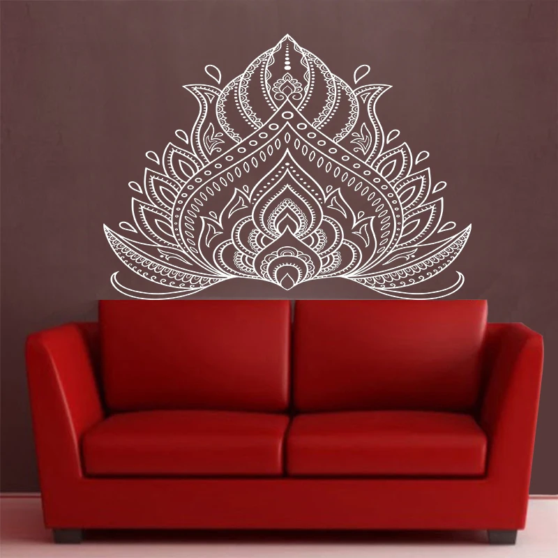 Lotus Boho Bohemia Индия Богемия Яга стикер на стену мандала цветок кровать изголовье